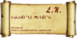 Luczáti Milán névjegykártya